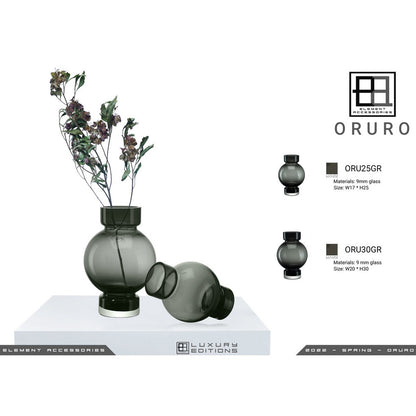 moderne kugelförmige Luxusvase ORURO – 9 mm dickes Glas - Yucca Deko