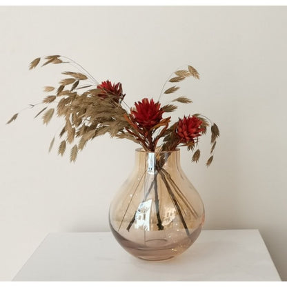 moderne Luxus-Glasvase, galvanisiert, Glühbirnendesign, Serie: ENVIE 18GO - Yucca Deko