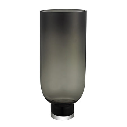 Moderne Luxus-Vase aus 9 mm dickem Glas, dunkelgrau, nüchternes Design, sehr groß, OMAHA36GR - Yucca Deko