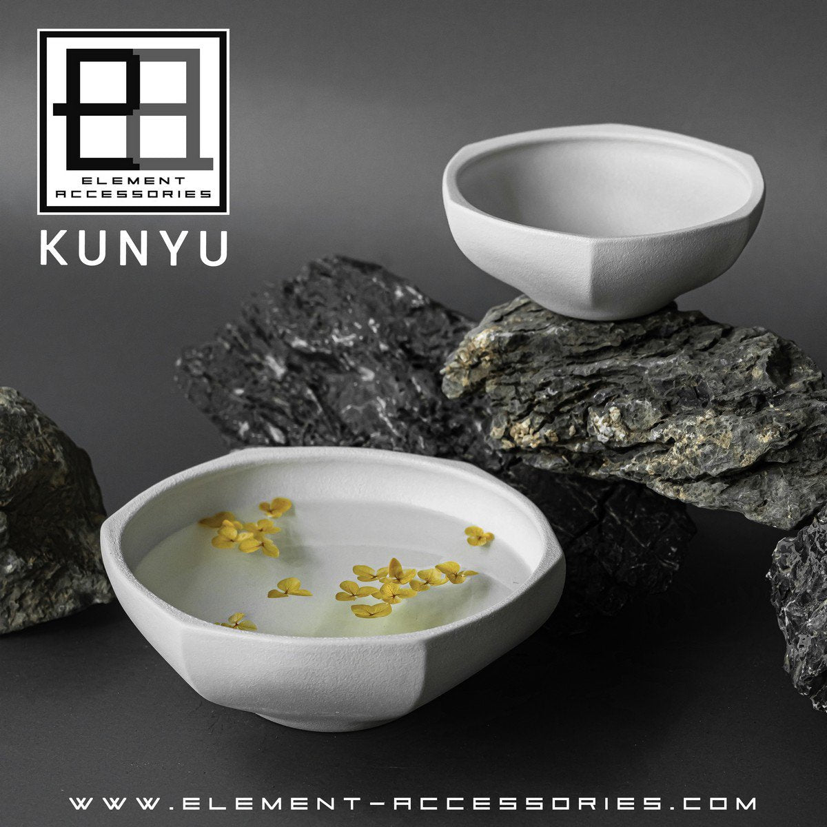 Moderne Schüssel im asiatischen Stil, hochwertiges Design und Finish, KUNYU22WH - Yucca Deko