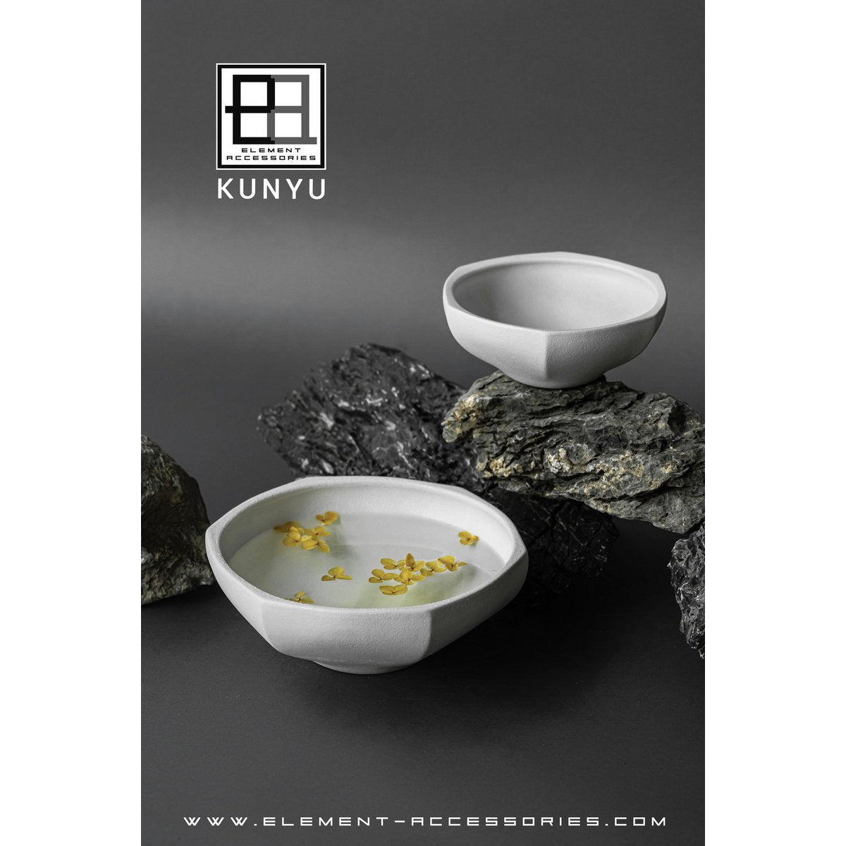 Moderne Schüssel im asiatischen Stil, hochwertiges Design und Finish, KUNYU22WH - Yucca Deko