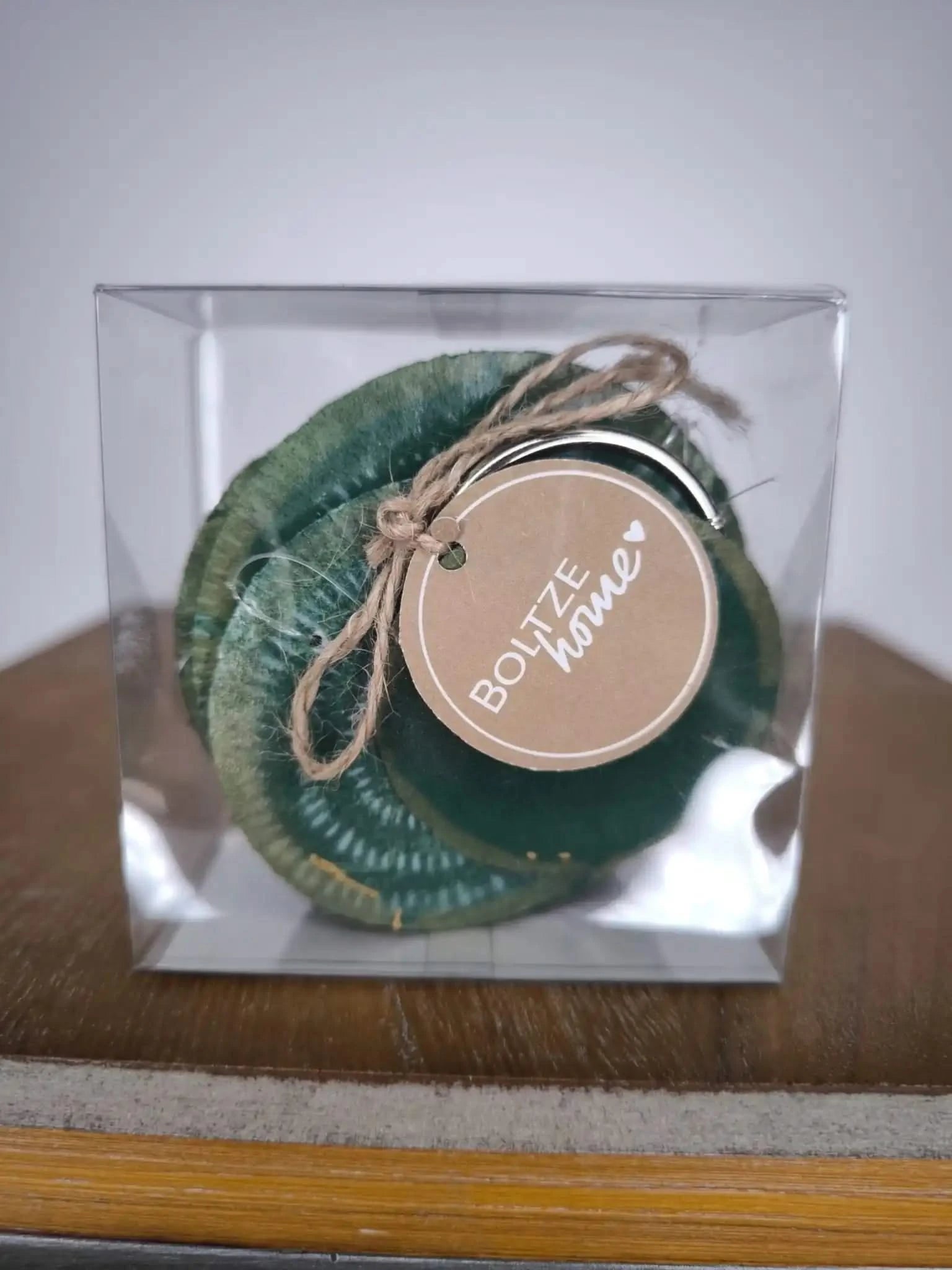 Muschelgirlande BoltzeCapiz 120cm Grün weiße Streifen - Yucca Deko