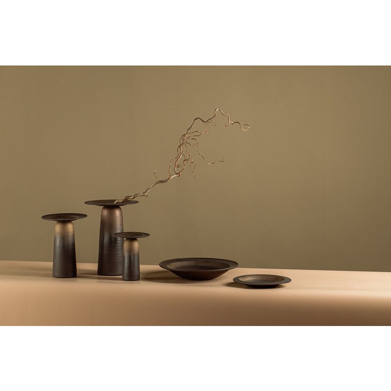 Neue moderne große flache Keramikschale East+West, ULF06BB - Yucca Deko
