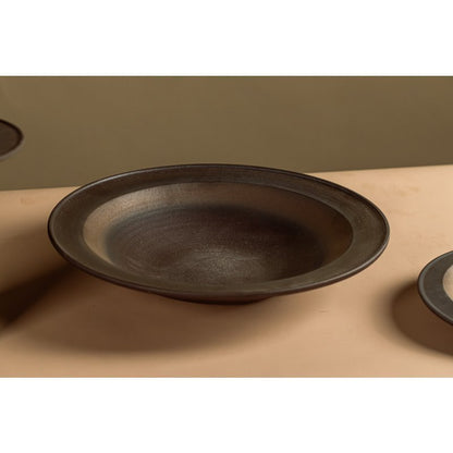Neue moderne große flache Keramikschale East+West, ULF06BB - Yucca Deko