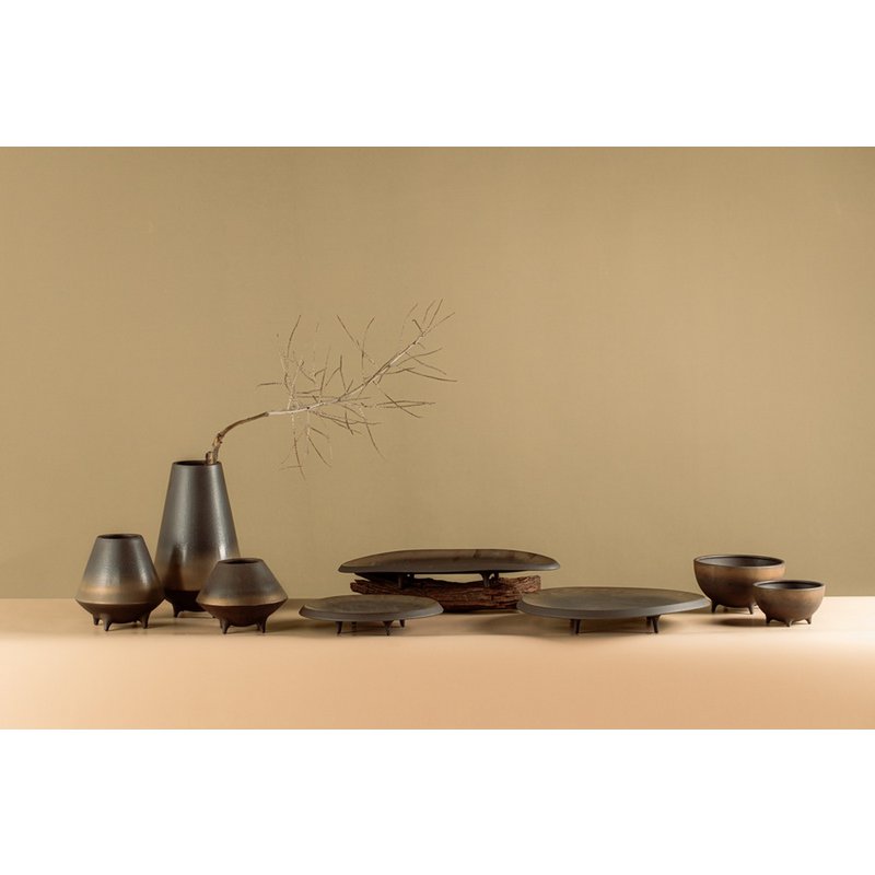 Neue moderne kugelförmige Keramikschale East+West, OTA08BB - Yucca Deko
