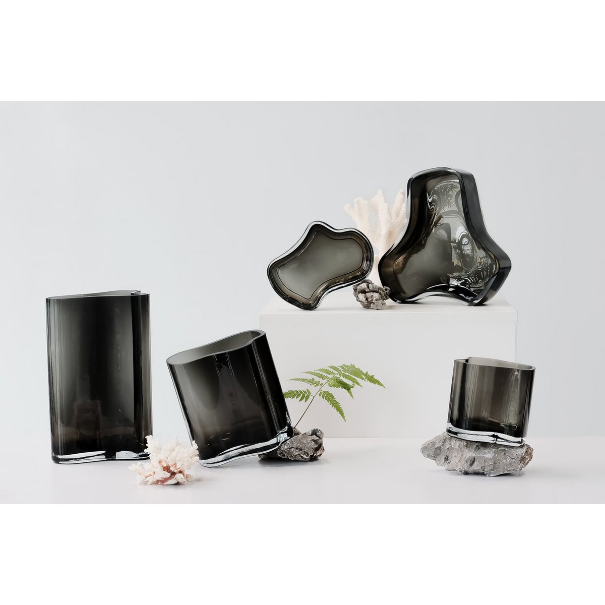 Neue Schüssel und Teller im modernen Design, inspiriert von CORAL und Aalto, COR06GR - Yucca Deko