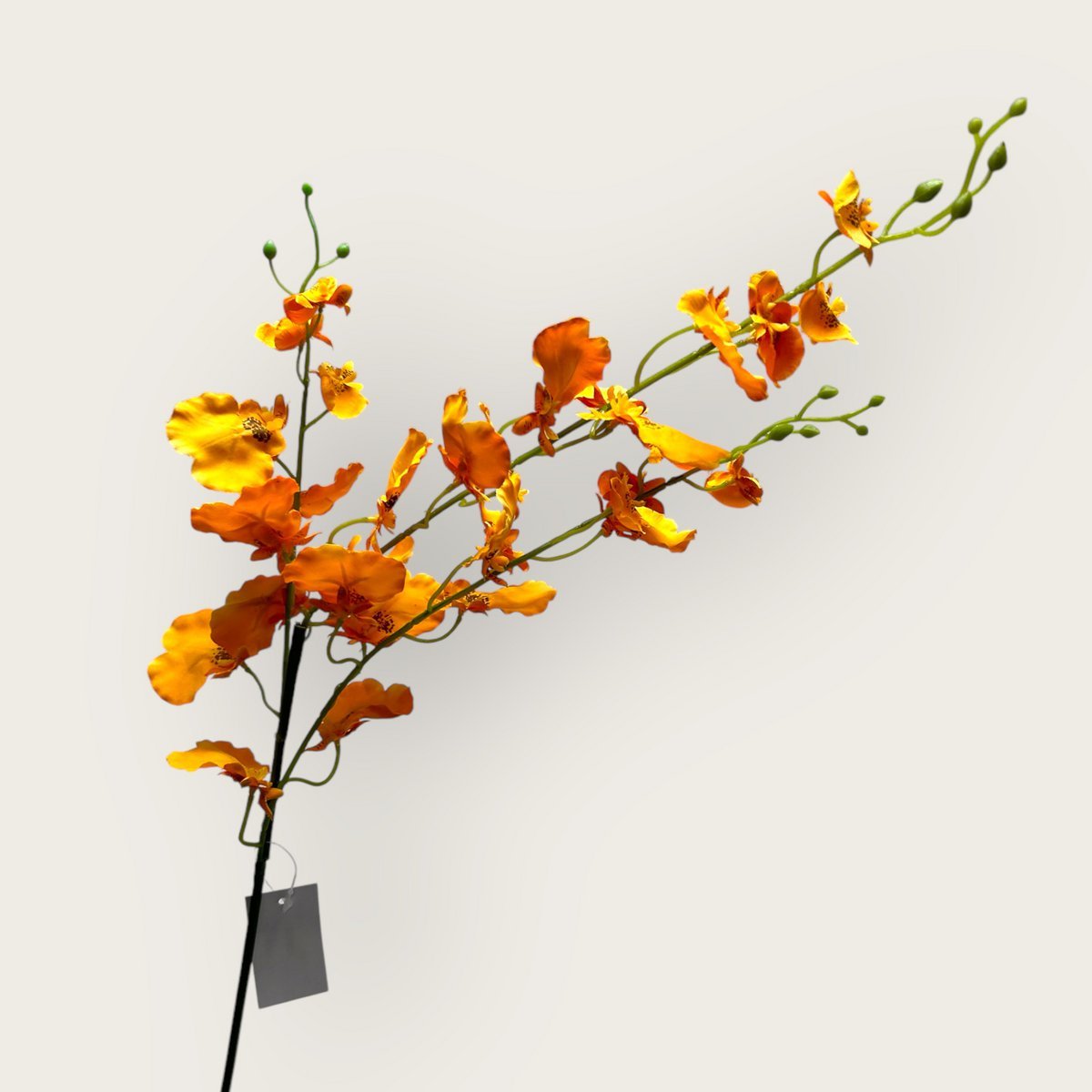 Orangefarbenes Oncidium | Kunstblume aus Seide | Länge 97cm 1Stk - Yucca Deko