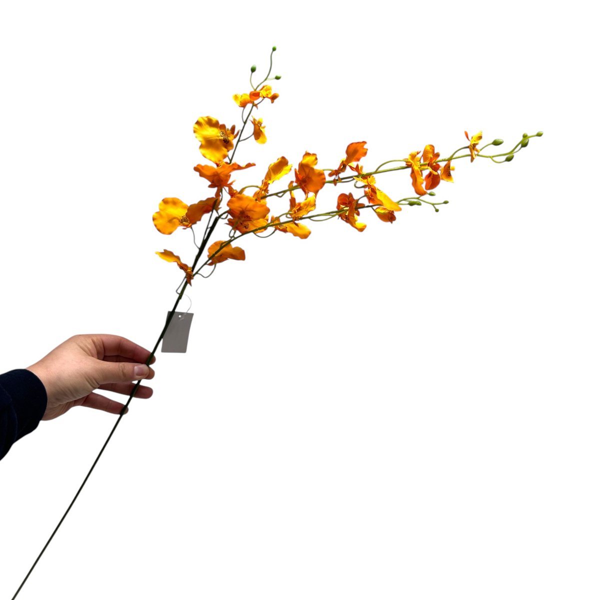 Orangefarbenes Oncidium | Kunstblume aus Seide | Länge 97cm 1Stk - Yucca Deko