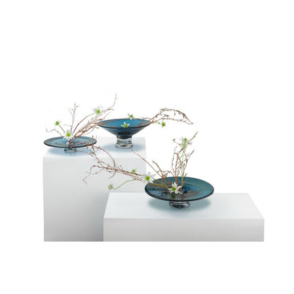Runde konische Vase oder Schale, tieftintenblaue Farbe: ALAIN - Yucca Deko
