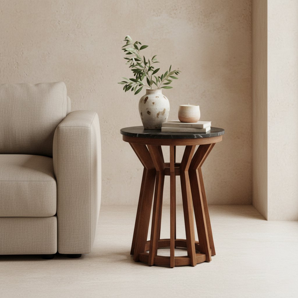 Sabah Beistelltisch Marmor schwarz - 40x40x50 cm - Yucca Deko