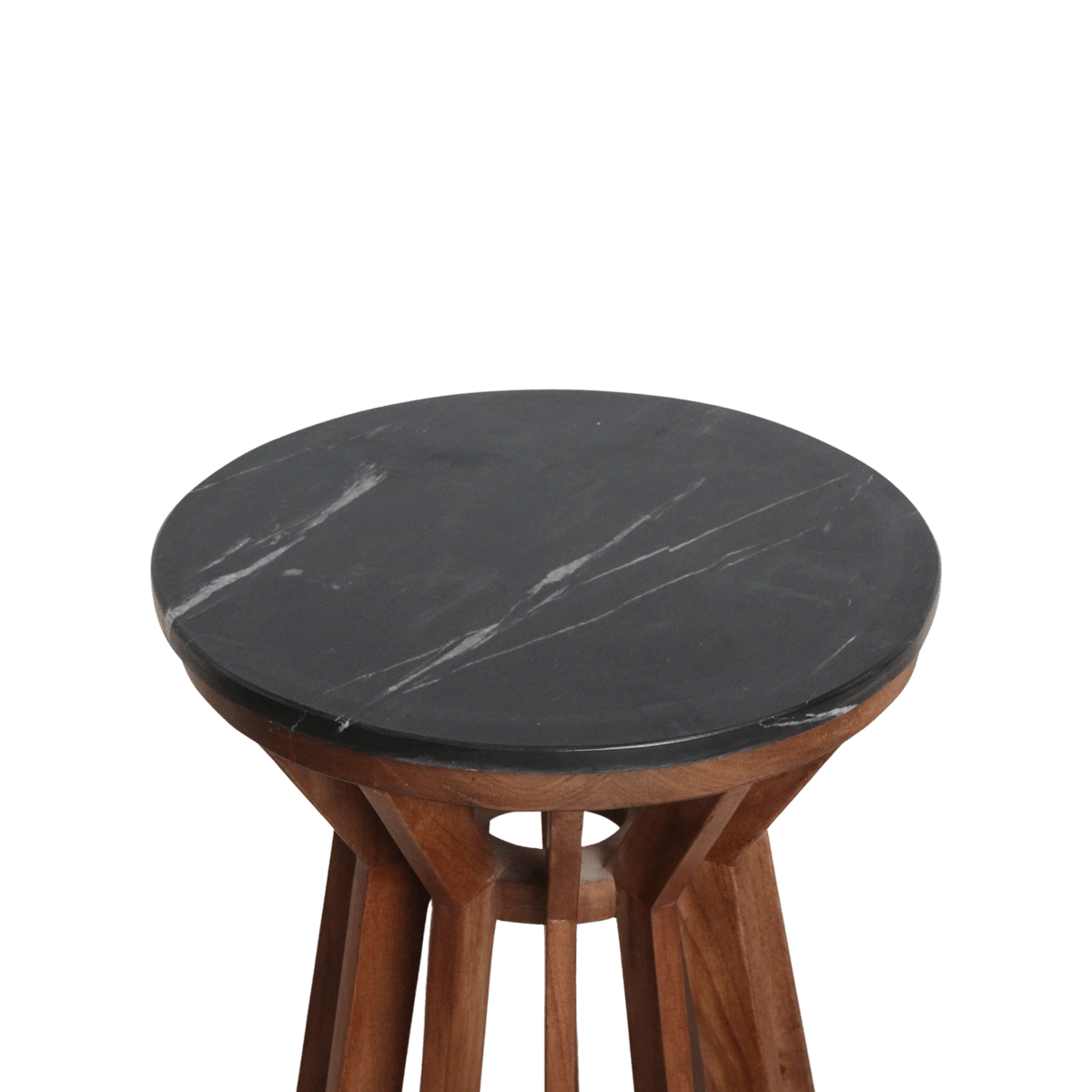 Sabah Beistelltisch Marmor schwarz - 40x40x50 cm - Yucca Deko
