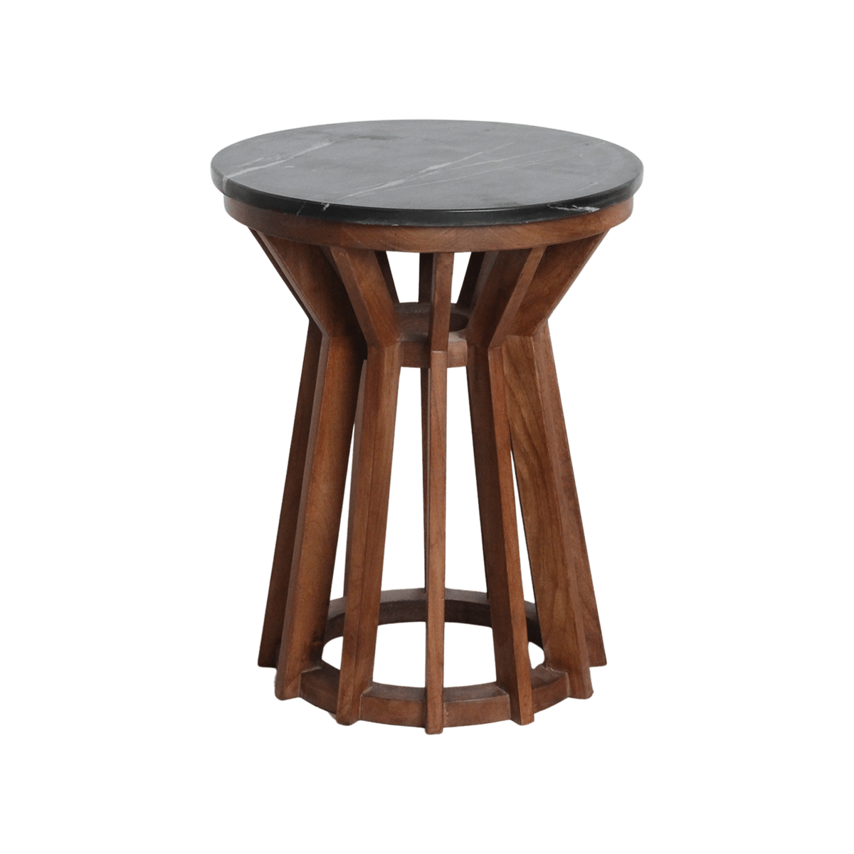 Sabah Beistelltisch Marmor schwarz - 40x40x50 cm - Yucca Deko