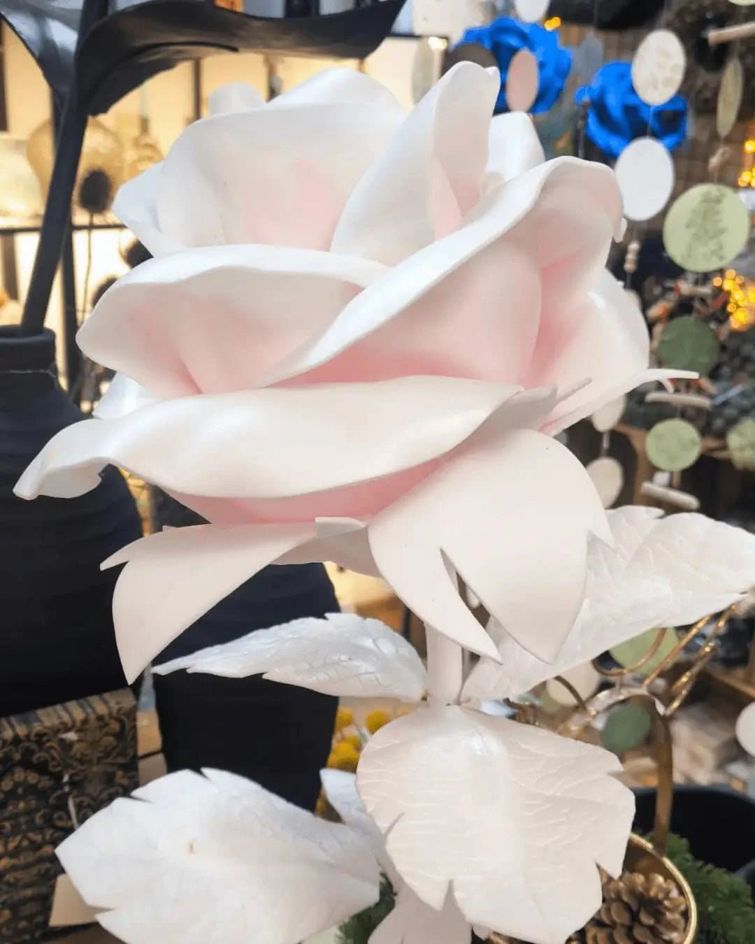 Schaumstoffblume Rose Weiß - Yucca Deko