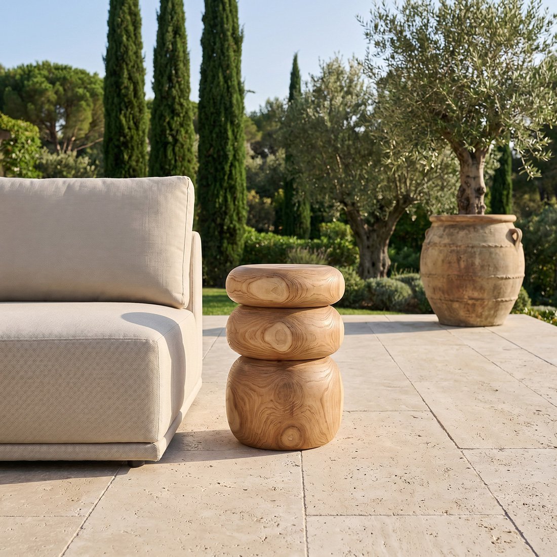 Tao Beistelltisch/Hocker aus Teakholz – 35 x 35 x 45 cm - Yucca Deko