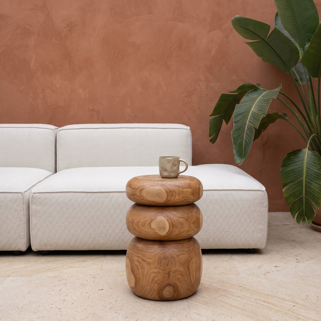 Tao Beistelltisch/Hocker aus Teakholz – 35 x 35 x 45 cm - Yucca Deko