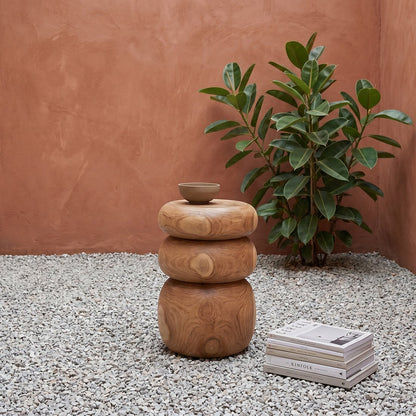 Tao Beistelltisch/Hocker aus Teakholz – 35 x 35 x 45 cm - Yucca Deko