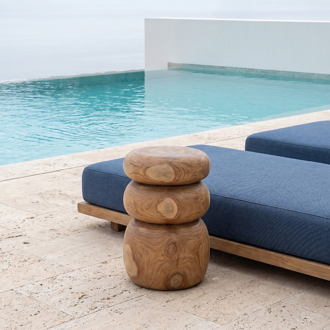 Tao Beistelltisch/Hocker aus Teakholz – 35 x 35 x 45 cm - Yucca Deko