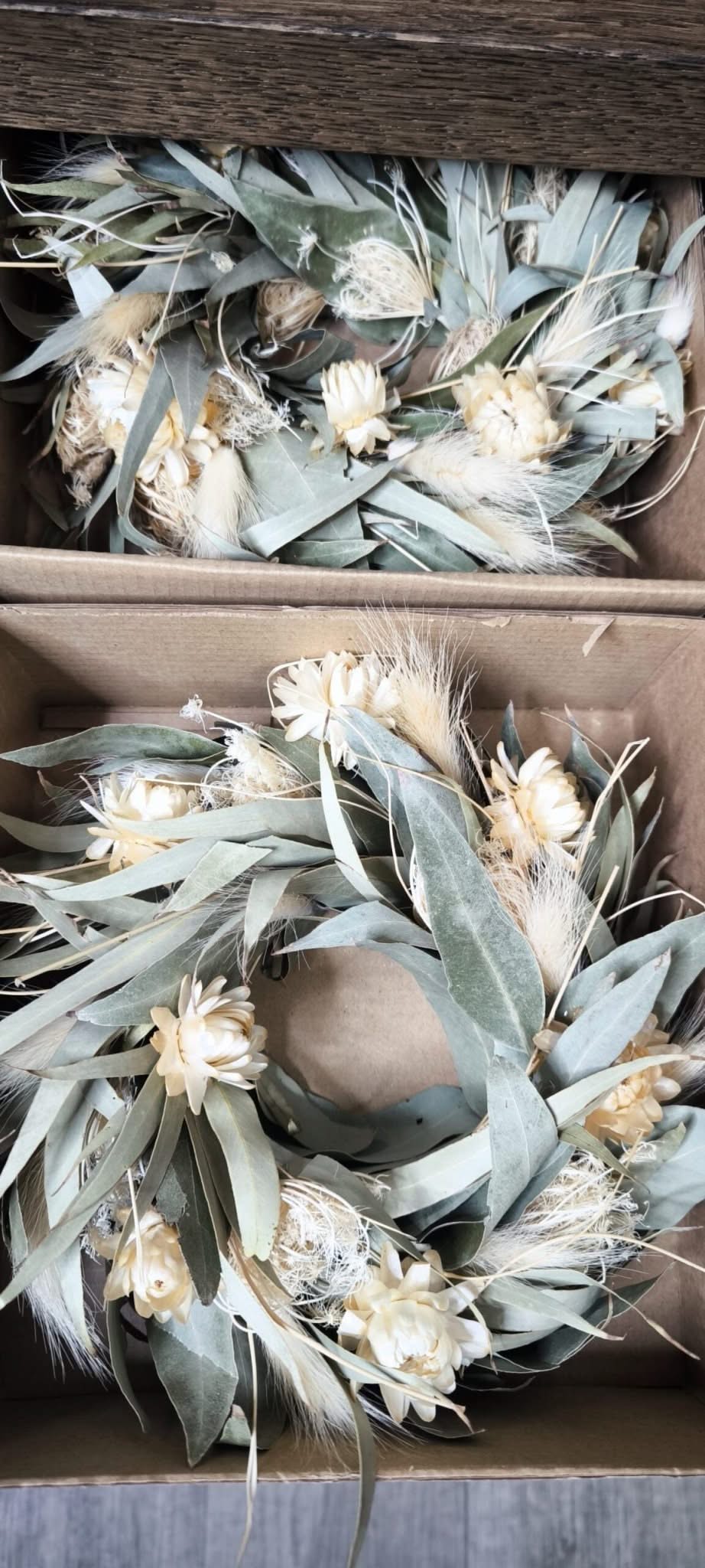 Trockenblumen Kranz 20 cm Eukalyptusblätter - Yucca Deko
