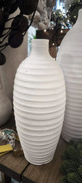 Vase Töpferton Handarbeit 40cm Weiß - Yucca Deko