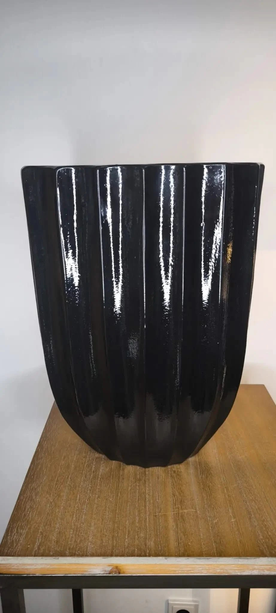Vase Töpferton Lackiert Handarbeit 40cm hoch 30cm breit - Yucca Deko