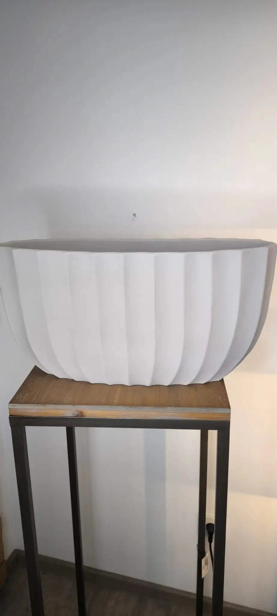 Vase Töpferton Sandfarbe Matt 26cm x 52cm AUSVERKAUFT - Yucca Deko