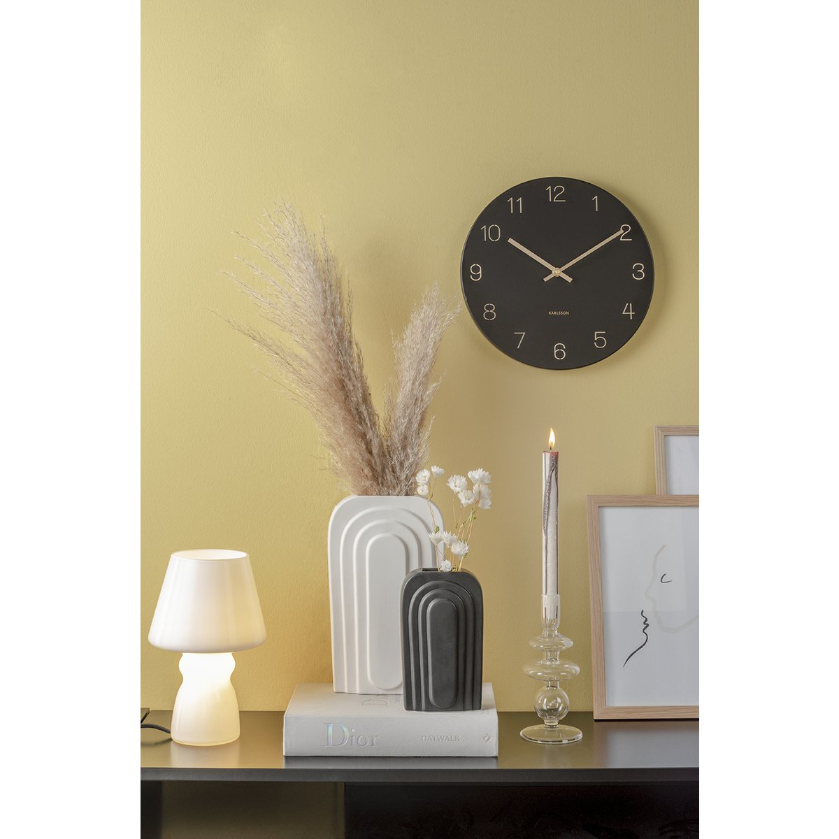 Wanduhr-Charm mit gravierten Zahlen, klein - Yucca Deko