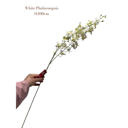 Weiße Phalaenopsis | Seide Künstliche Blütenlänge 100 1pcs - Yucca Deko