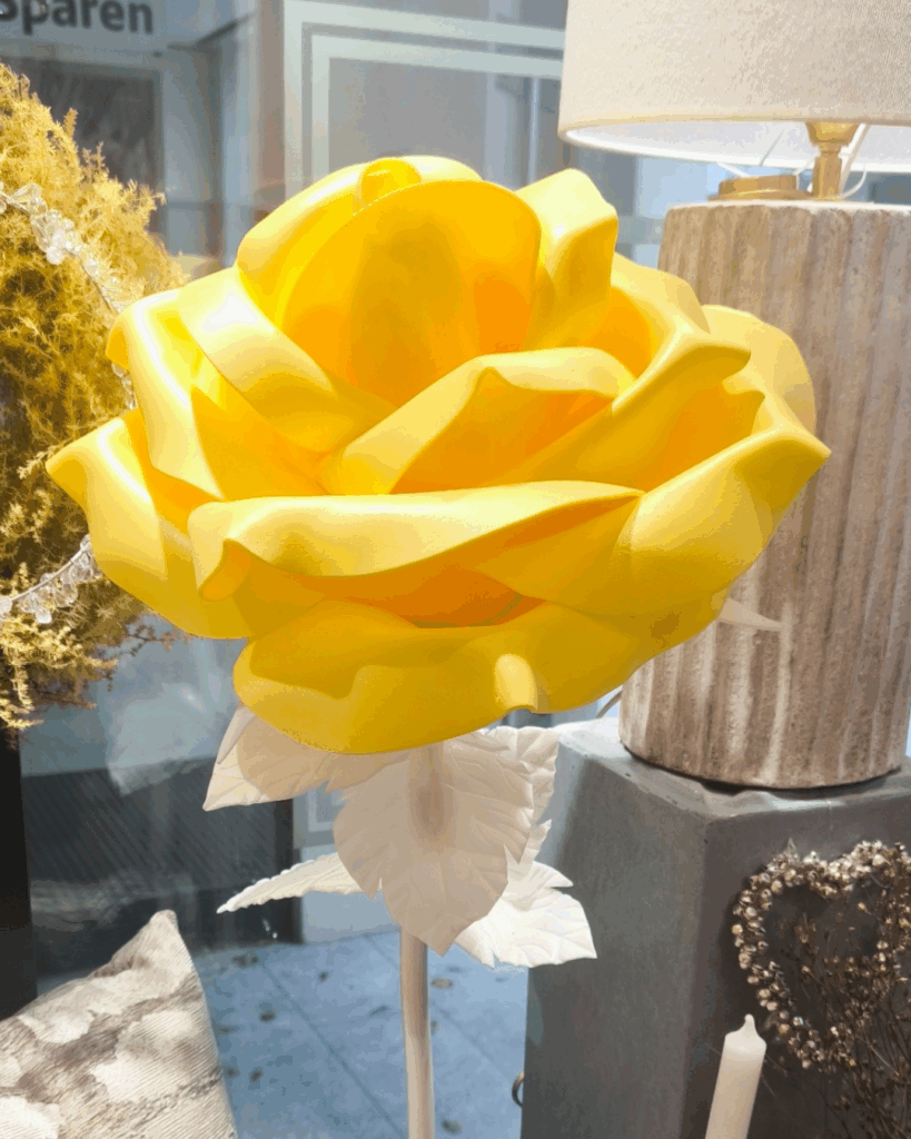 Schaumstoffblumen Rose Gelb Handarbeit