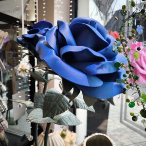 Schaumstoffblume Rose Blau