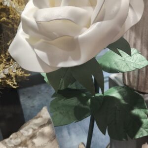 Schaumstoffblume Rose Weiß