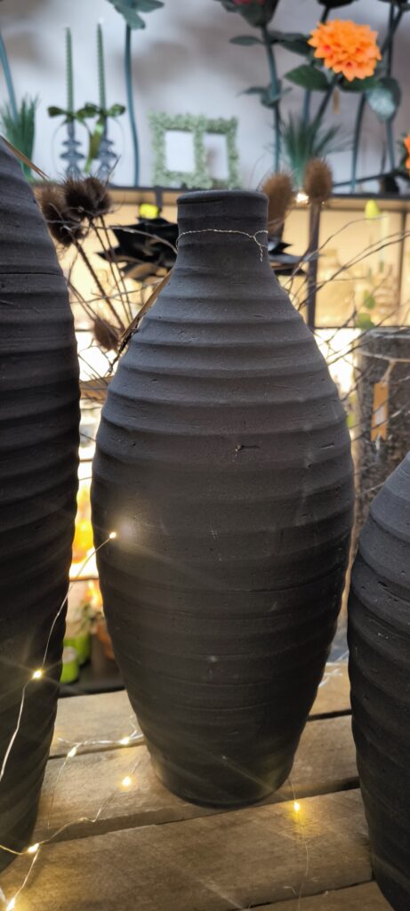 Vase Töpferton Handarbeit 40cm Weiß