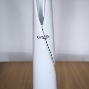 Keramik Vase Glas Art klein weiß 30cm hoch