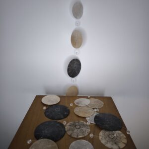 Muschelgirlande Boltze Capiz 180cm Schwarz Beige Grau