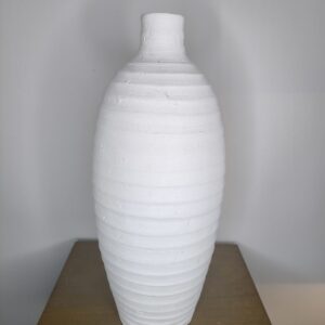 Vase Töpferton Handarbeit 40cm Weiß