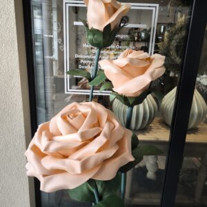 Schaumstoffblume 3 Rosen Set Champagne