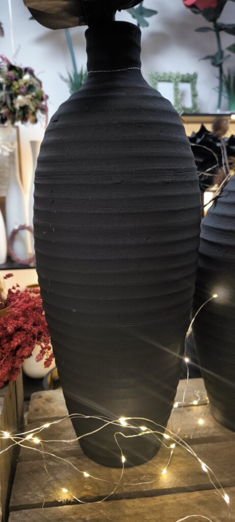 Vase Töpferton Handarbeit 50cm Schwarz