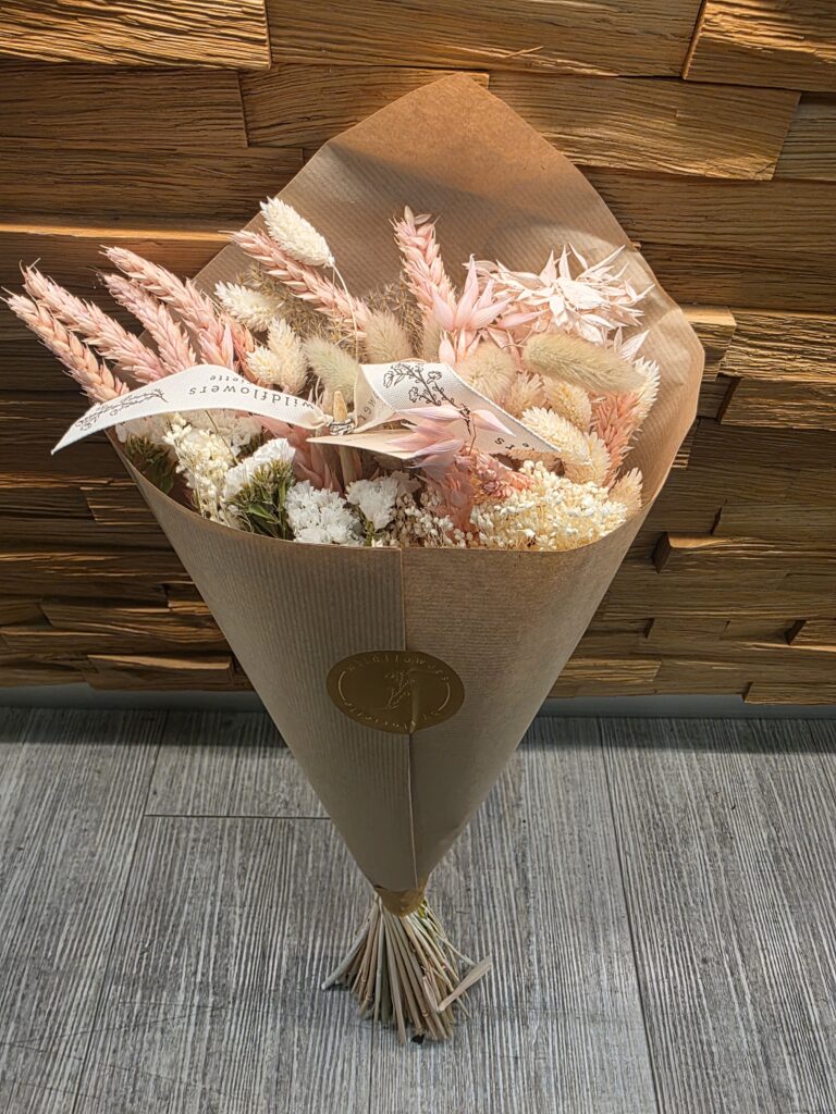 Trockenblumenstrauß Feldstrauß Elegant mittel 50cm rosa